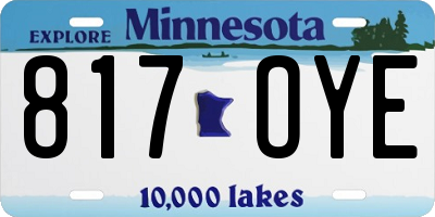 MN license plate 817OYE