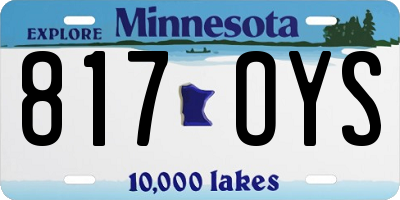 MN license plate 817OYS