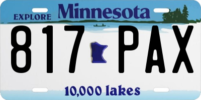 MN license plate 817PAX