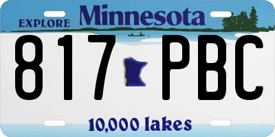 MN license plate 817PBC