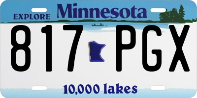 MN license plate 817PGX