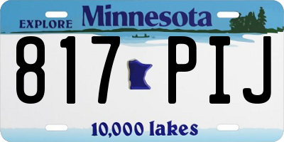MN license plate 817PIJ