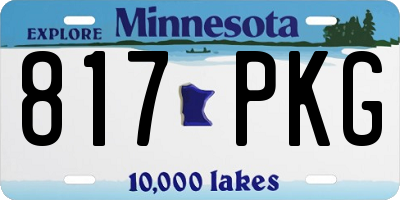 MN license plate 817PKG