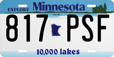 MN license plate 817PSF
