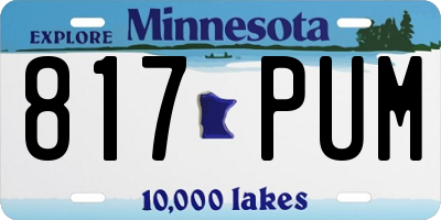 MN license plate 817PUM