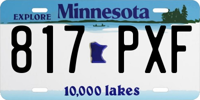 MN license plate 817PXF