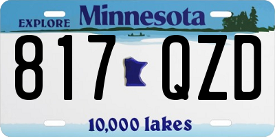 MN license plate 817QZD