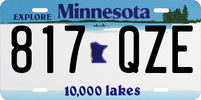 MN license plate 817QZE