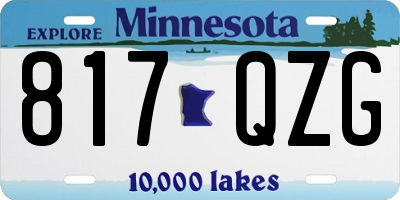 MN license plate 817QZG