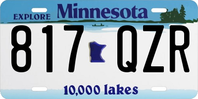 MN license plate 817QZR