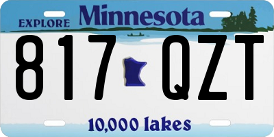 MN license plate 817QZT