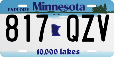 MN license plate 817QZV