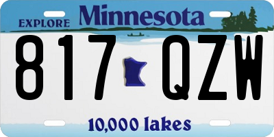 MN license plate 817QZW