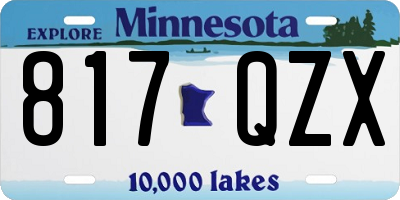 MN license plate 817QZX