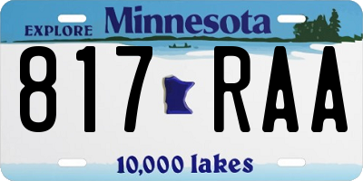 MN license plate 817RAA