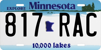 MN license plate 817RAC