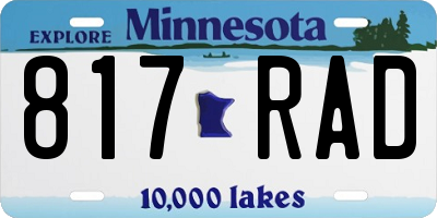 MN license plate 817RAD