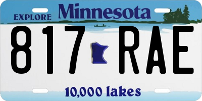 MN license plate 817RAE