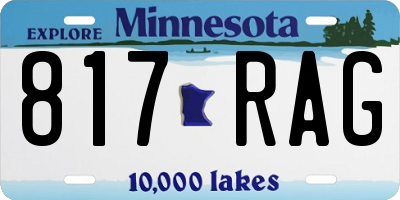 MN license plate 817RAG