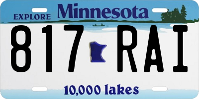 MN license plate 817RAI