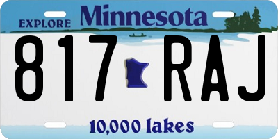MN license plate 817RAJ