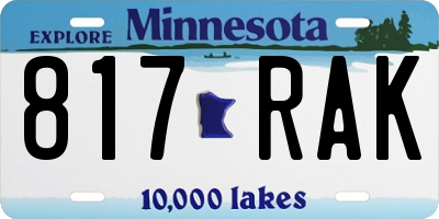 MN license plate 817RAK