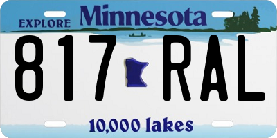 MN license plate 817RAL