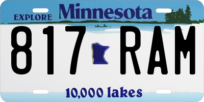MN license plate 817RAM