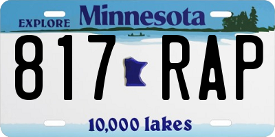 MN license plate 817RAP