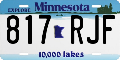 MN license plate 817RJF