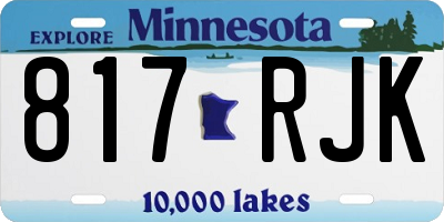 MN license plate 817RJK