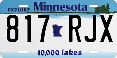 MN license plate 817RJX