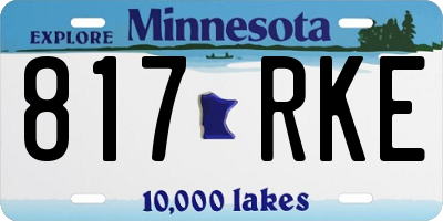 MN license plate 817RKE