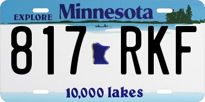 MN license plate 817RKF