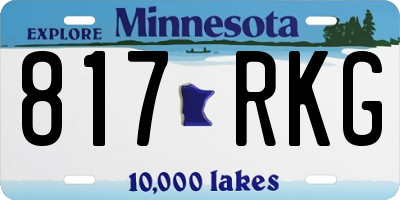 MN license plate 817RKG