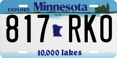 MN license plate 817RKO