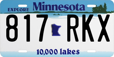 MN license plate 817RKX
