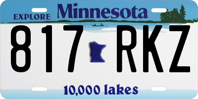 MN license plate 817RKZ