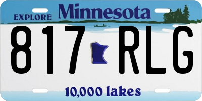 MN license plate 817RLG