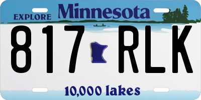 MN license plate 817RLK