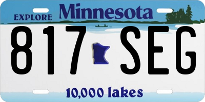 MN license plate 817SEG