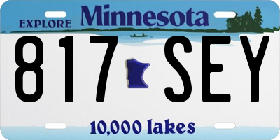 MN license plate 817SEY