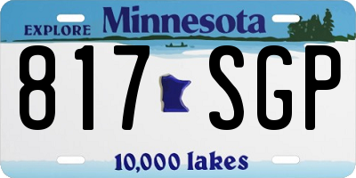MN license plate 817SGP