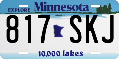 MN license plate 817SKJ