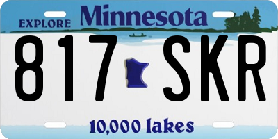 MN license plate 817SKR