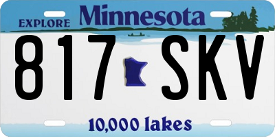 MN license plate 817SKV