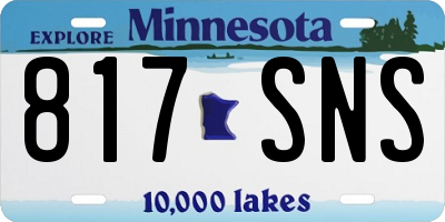 MN license plate 817SNS