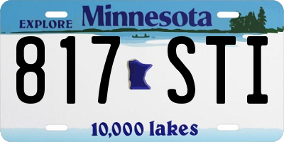 MN license plate 817STI