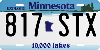 MN license plate 817STX