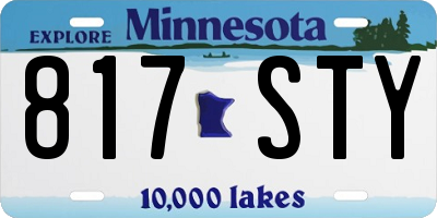 MN license plate 817STY